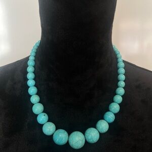 3 For $20! Turquoise Color Beaded Necklace with Graduated Spheres